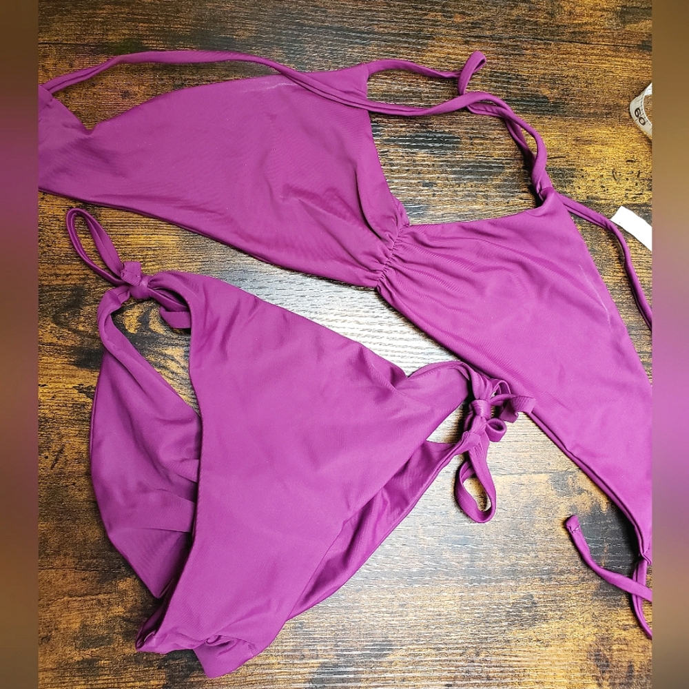 EUC fused hawaii Small Aloha scrunch butt bikini bottom mangosteen Kohanaiki